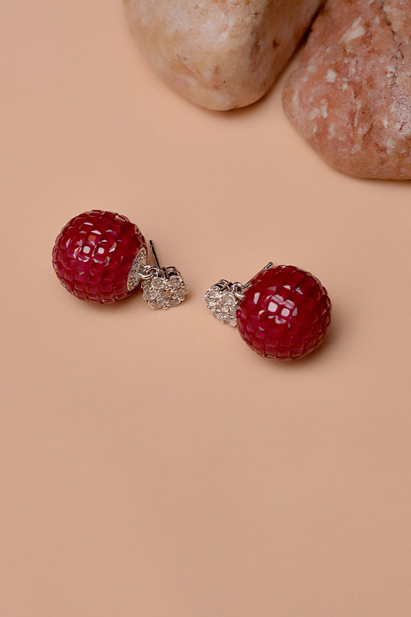 Party Wear Red Earrings