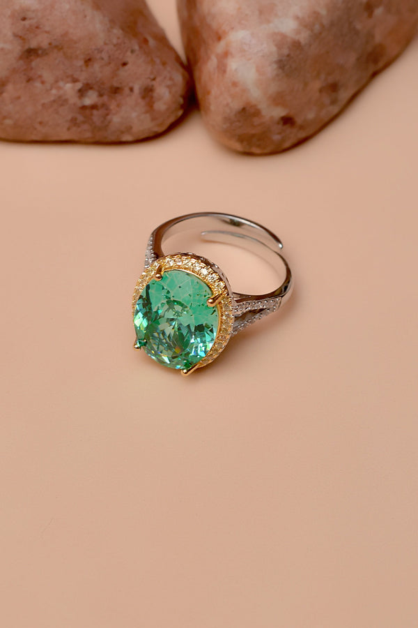 Size 0 Party Wear Green Ring