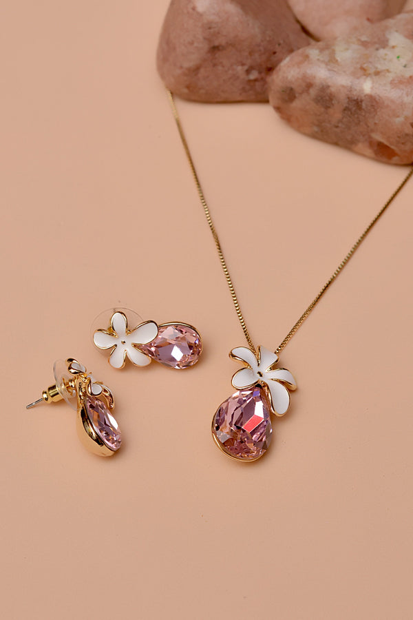 Party Wear Pink Locket Set