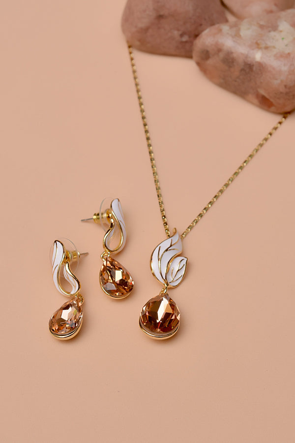 Party Wear Champagne Locket Set