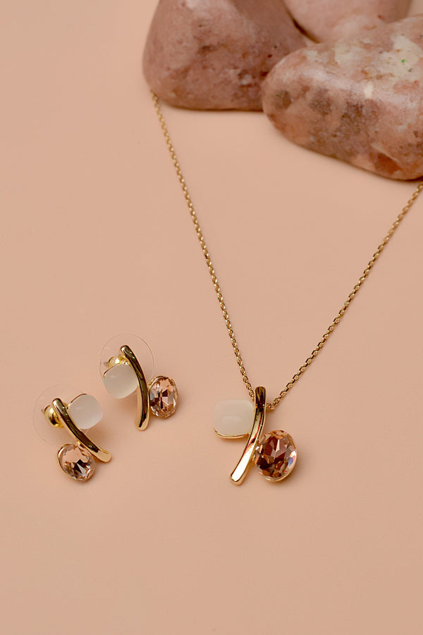 Party Wear Champagne Locket Set