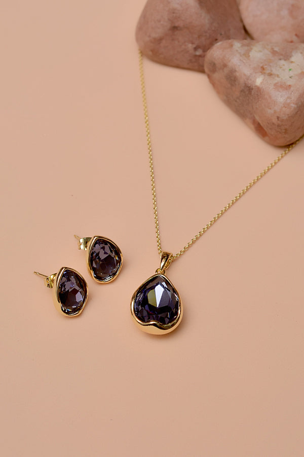 Party Wear Purple Locket Set