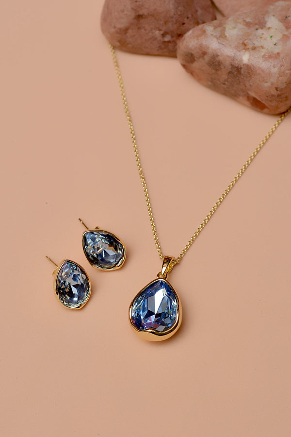 Party Wear Blue Locket Set