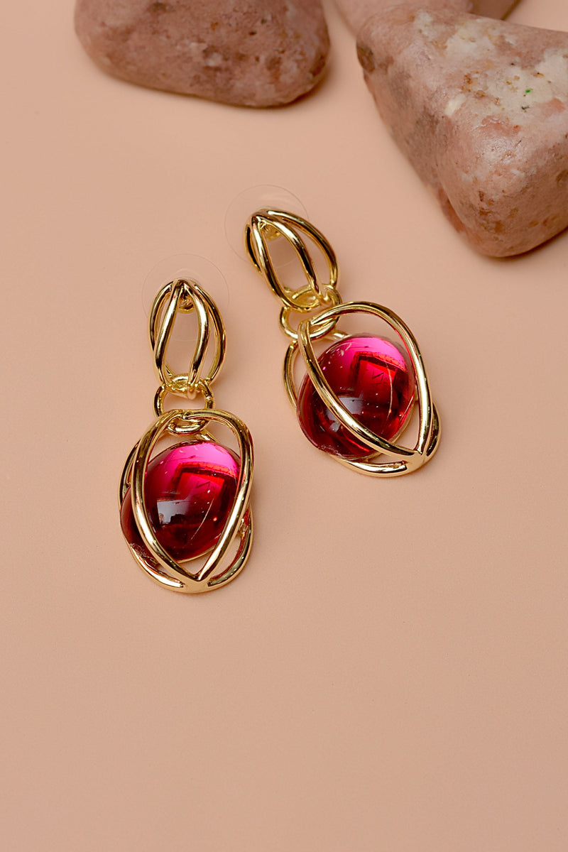 Party Wear Pink Earrings