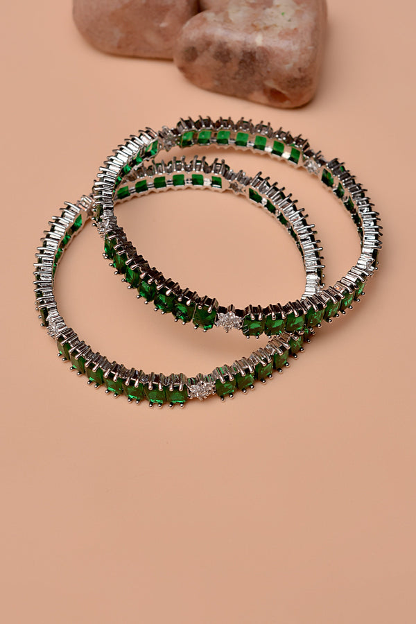 Size 2-8 Party Wear Green Bangles