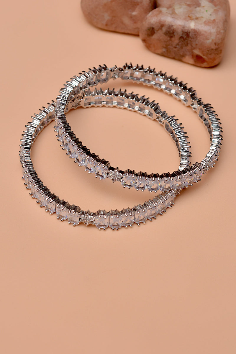 Party Wear Silver Bangles