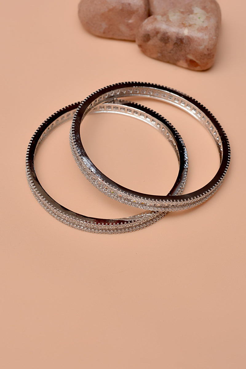 Party Wear Silver Bangles