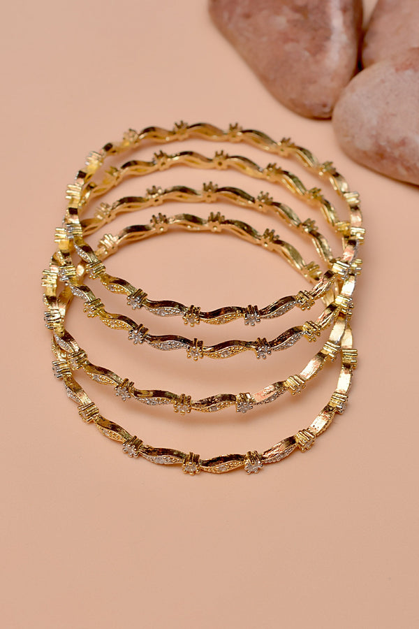 Size 2-4 Party Wear Golden Bangles