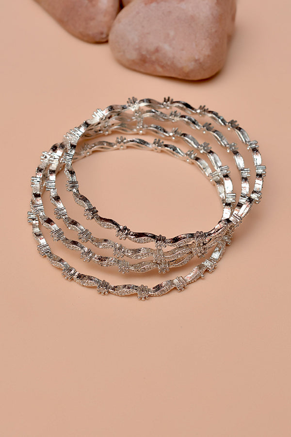 Size 2-10 Party Wear Silver Bangles
