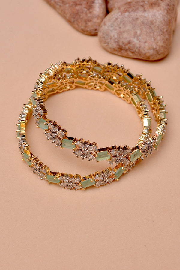 Size 2-8 Party Wear Green Bangles