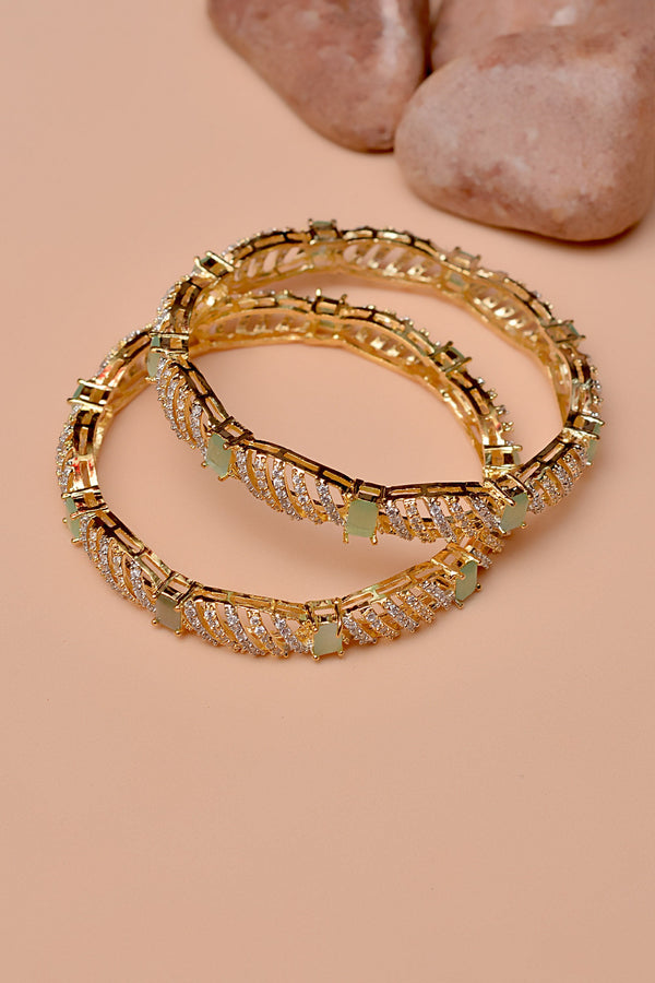 Size 2-4 Party Wear Green Bangles