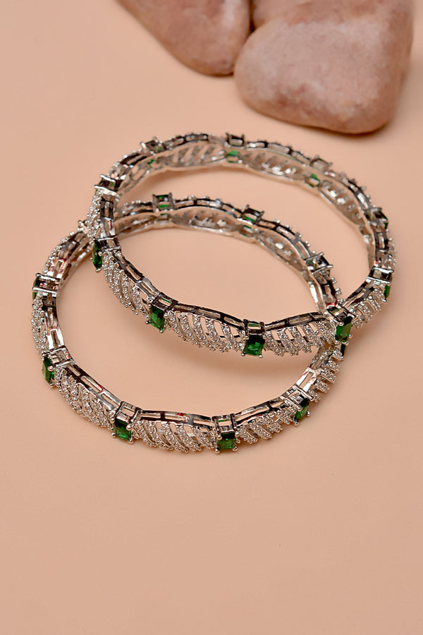 Size 2-8 Party Wear Green Bangles