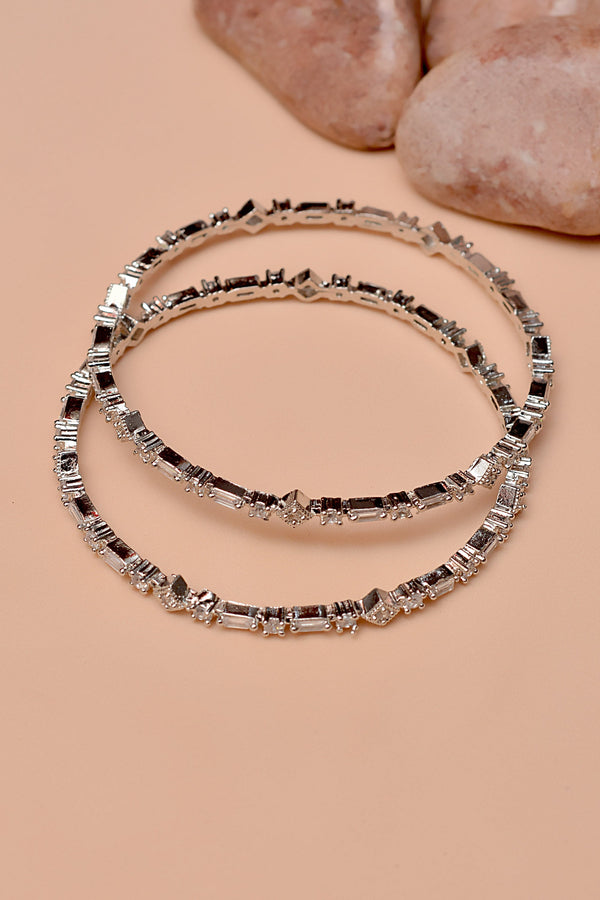 Size 2-4 Party Wear Silver Bangles