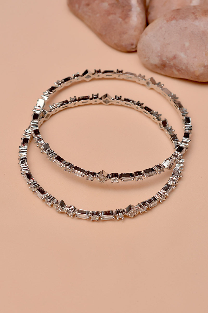 Party Wear Silver Bangles
