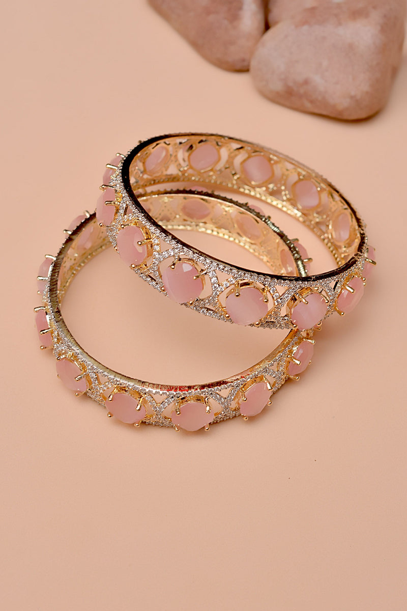 Party Wear Pink Bangles
