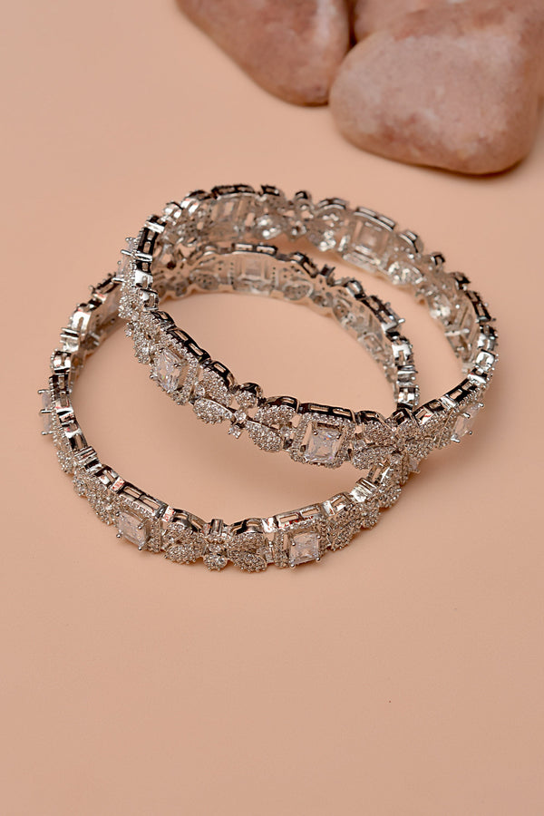 Size 2-4 Party Wear Silver Bangles