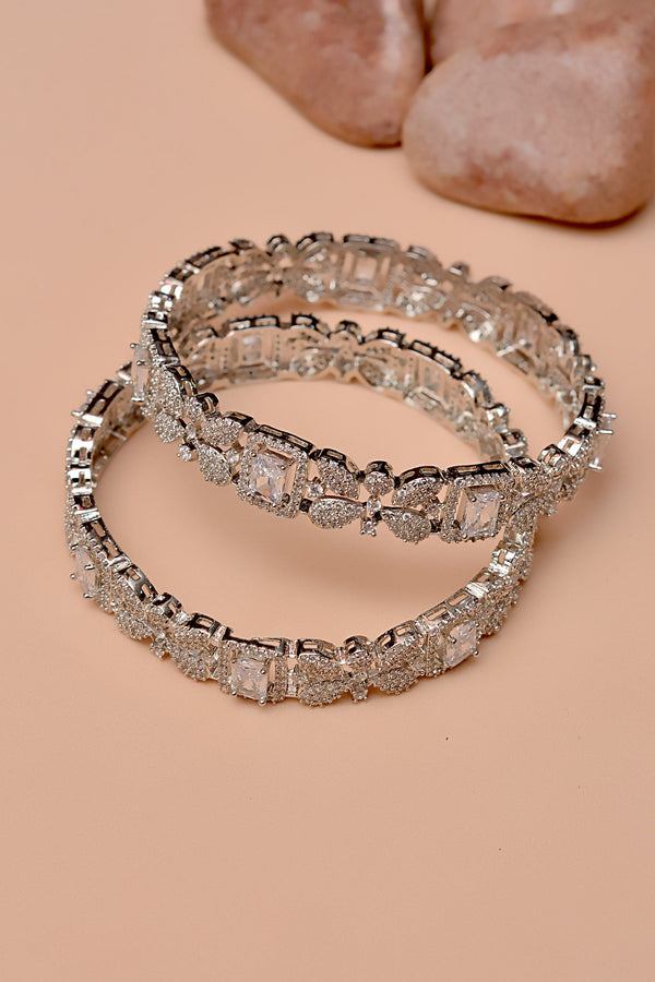 Size 2-8 Party Wear Silver Bangles