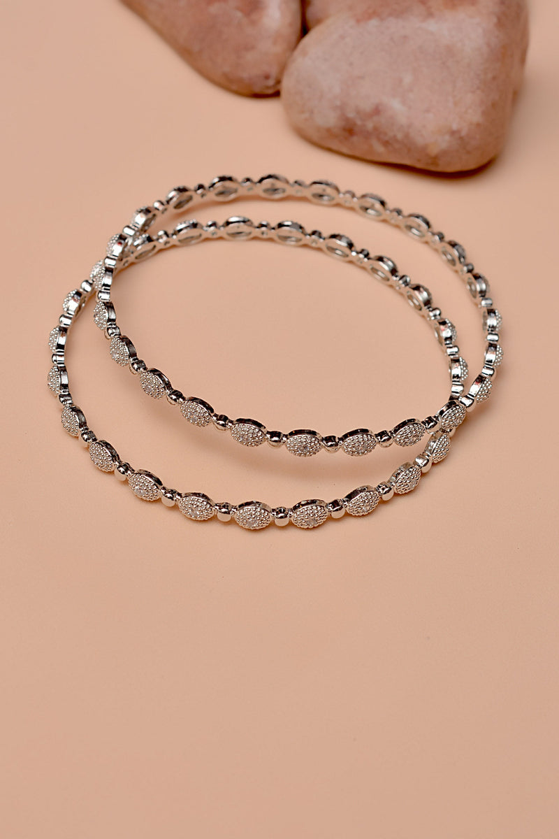 Party Wear Silver Bangles