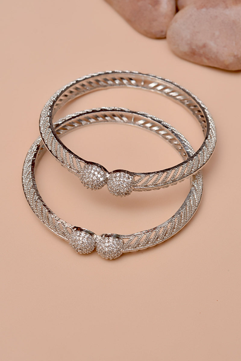 Party Wear Silver Bangles