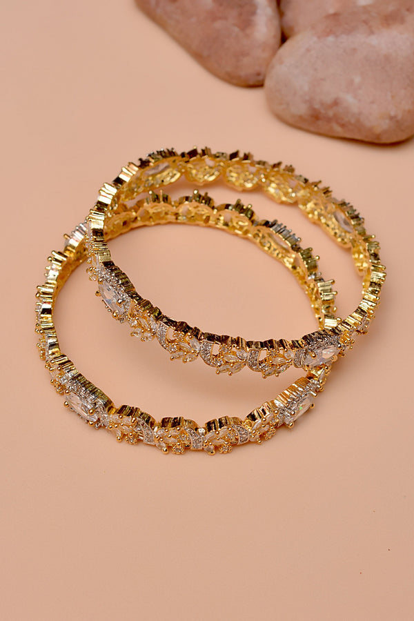 Size 2-6 Party Wear Golden Bangles