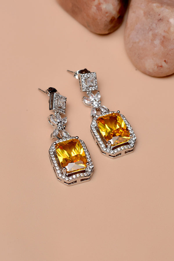 Party Wear Yellow Earrings