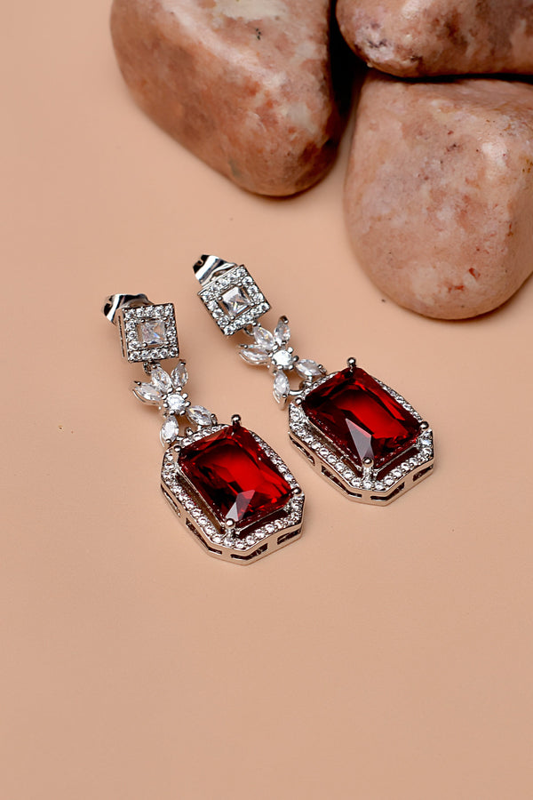 Party Wear Red Earrings