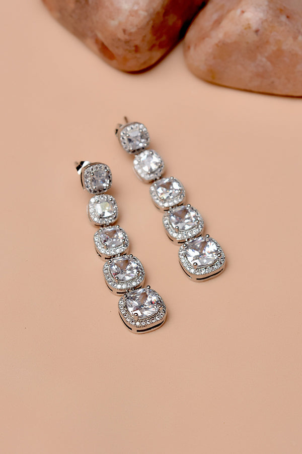 Party Wear Silver Earrings