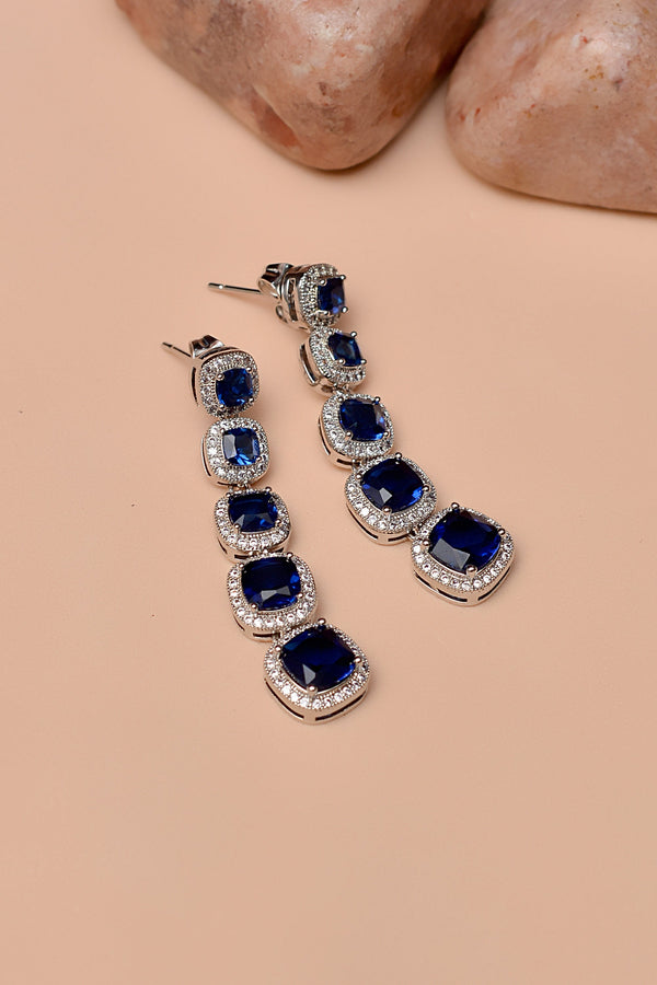 Party Wear Blue Earrings