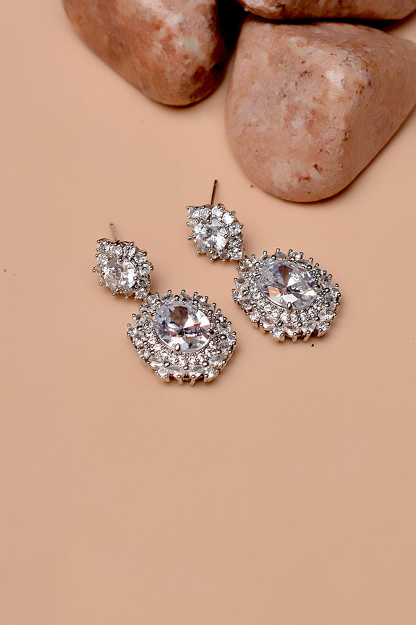 Party Wear Silver Earrings