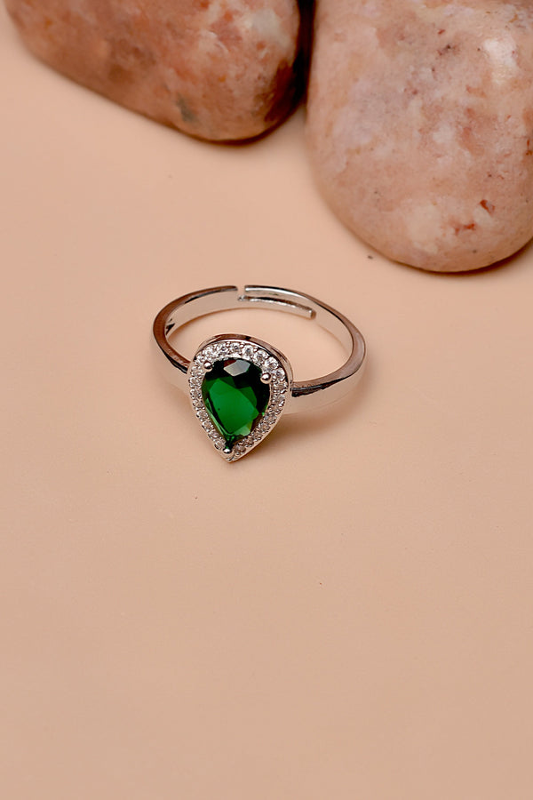 Size 0 Party Wear Green Ring