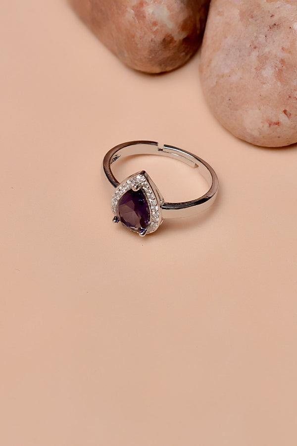 Size 0 Party Wear Purple Ring
