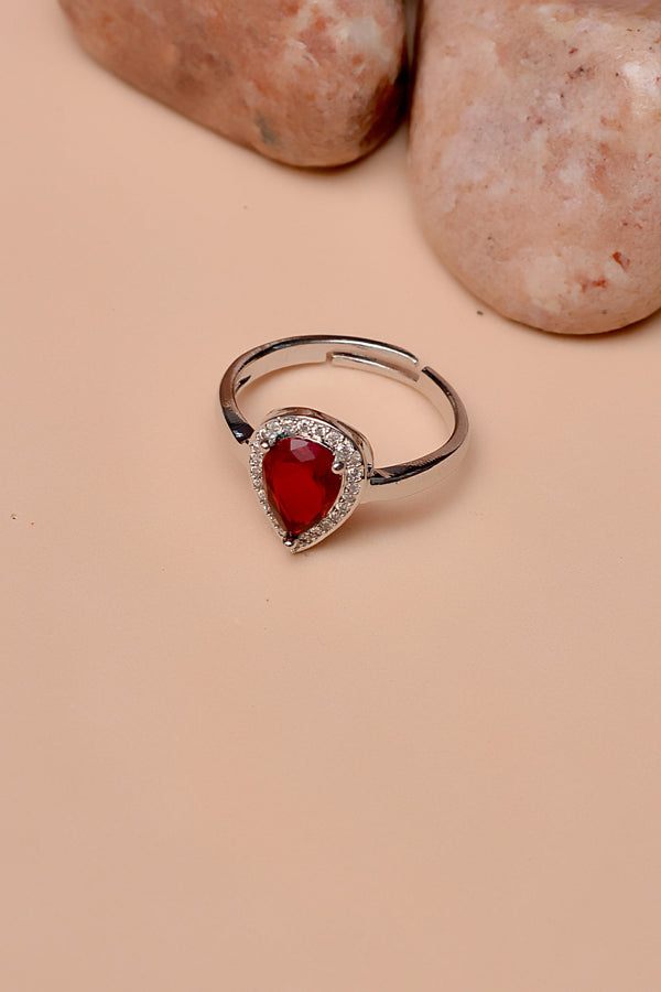 Size 0 Party Wear Red Ring
