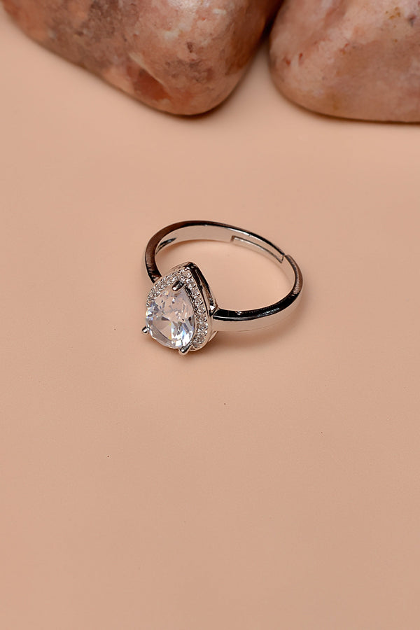 Size 0 Party Wear Silver Ring