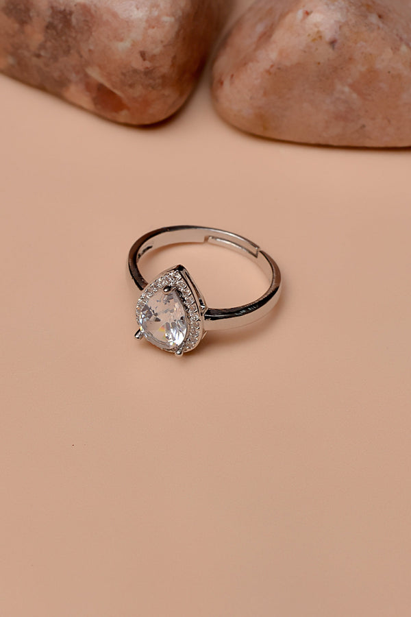 Size 0 Party Wear Silver Ring