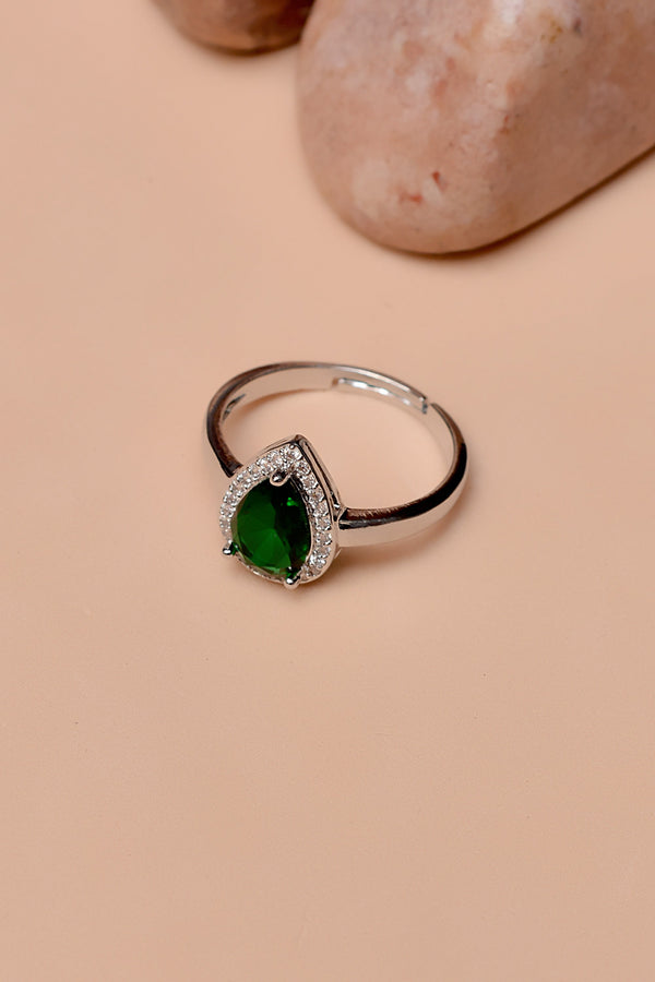 Size 0 Party Wear Green Ring