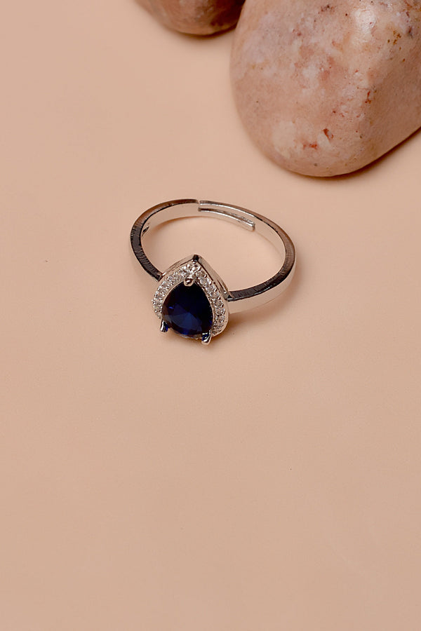 Size 0 Party Wear Blue Ring