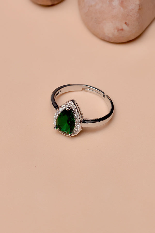 Size 0 Party Wear Green Ring