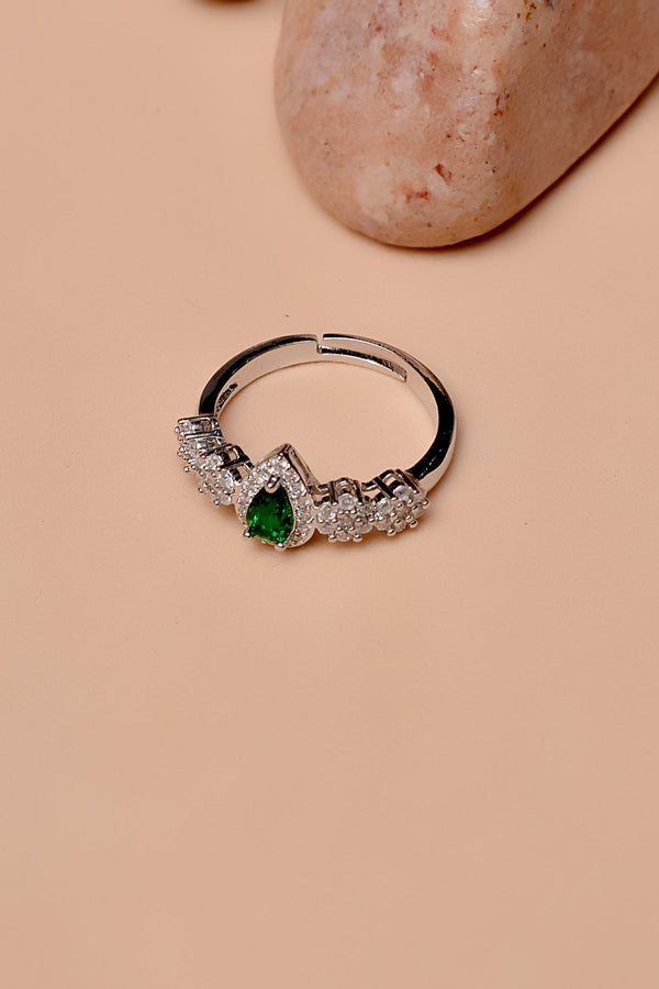 Size 0 Party Wear Green Ring