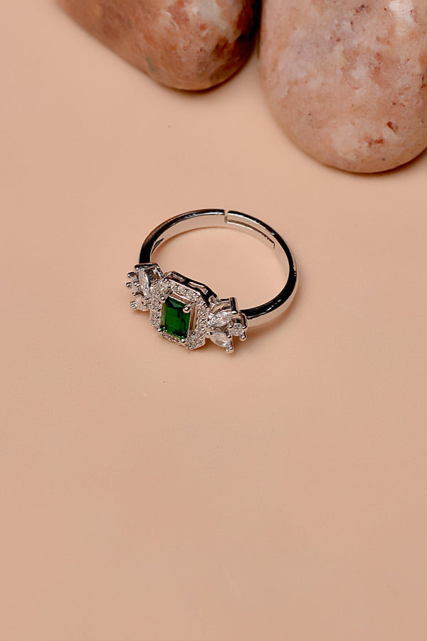 Size 0 Party Wear Green Ring