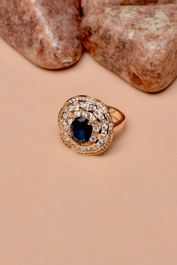 Size 7 Party Wear Blue Ring