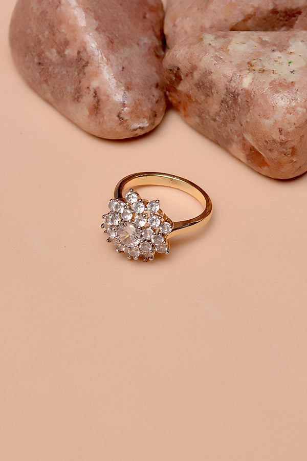 Size 9 Party Wear Golden Ring