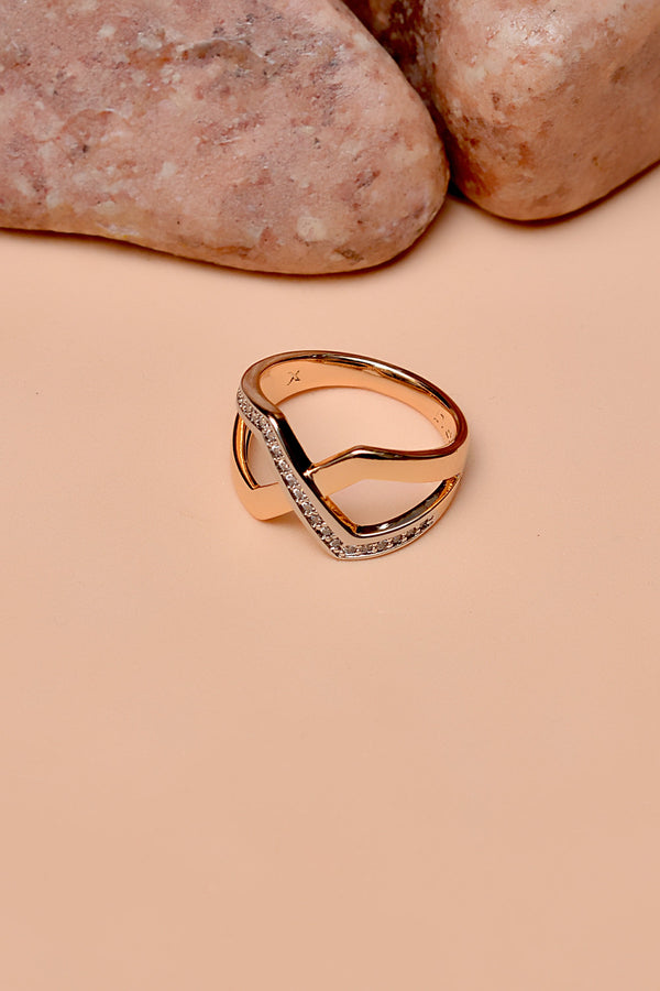 Size 7 Party Wear Dual Tone Ring