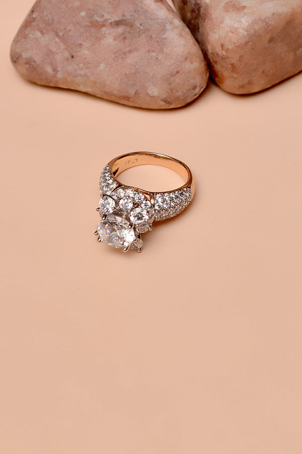 Size 7 Party Wear Dual Tone Ring