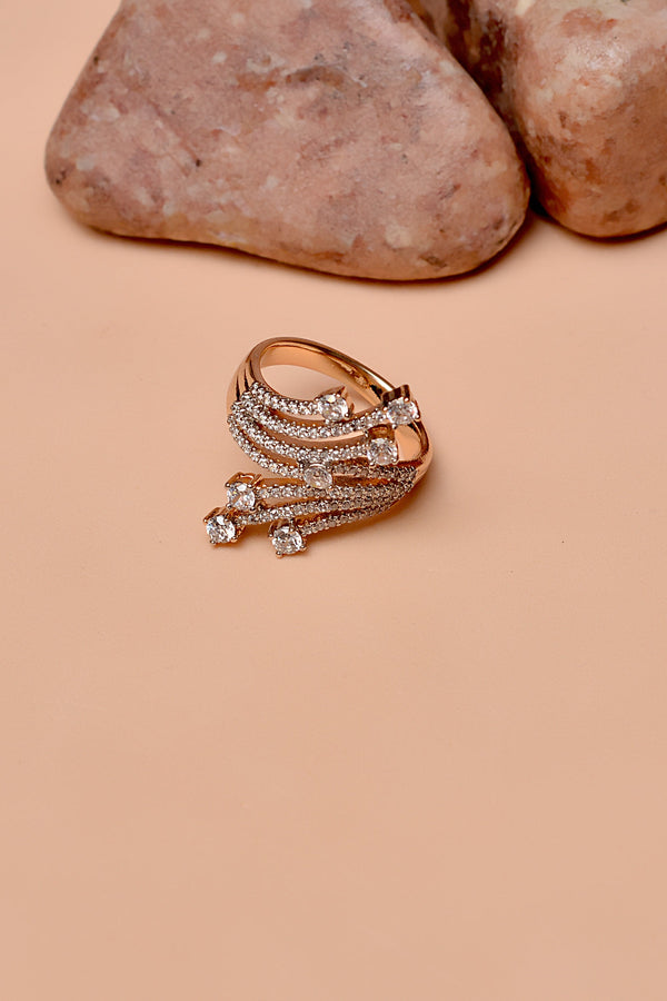 Size 8 Party Wear Dual Tone Ring