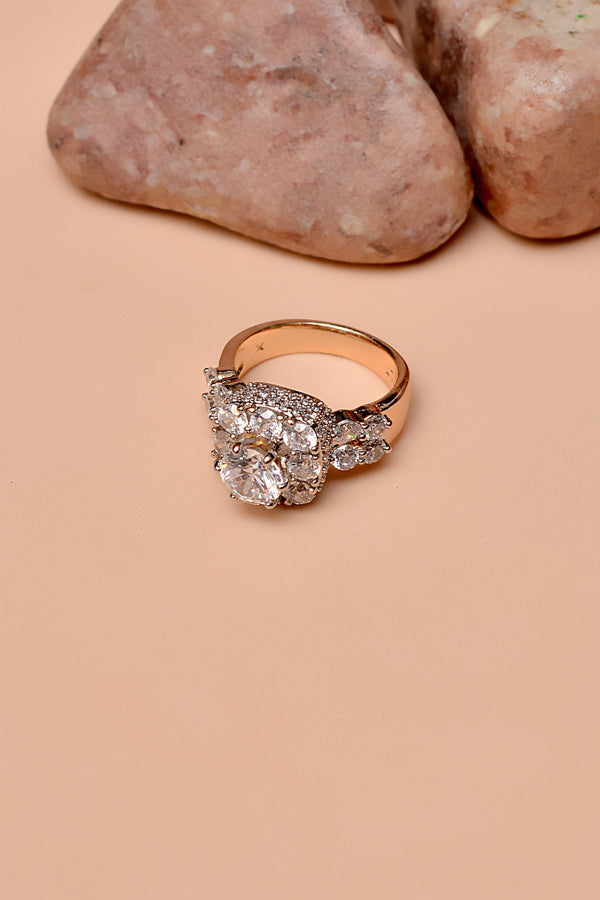 Size 8 Party Wear Dual Tone Ring