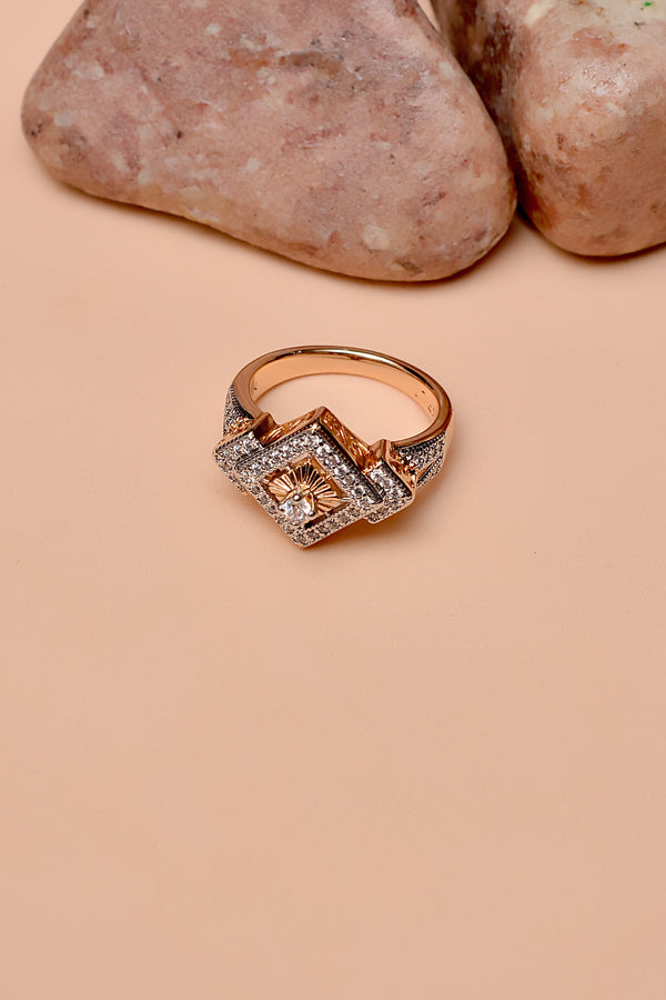 Size 7 Party Wear Dual Tone Ring