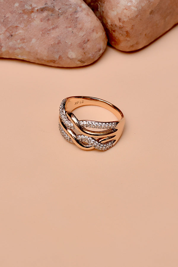 Size 8 Party Wear Dual Tone Ring