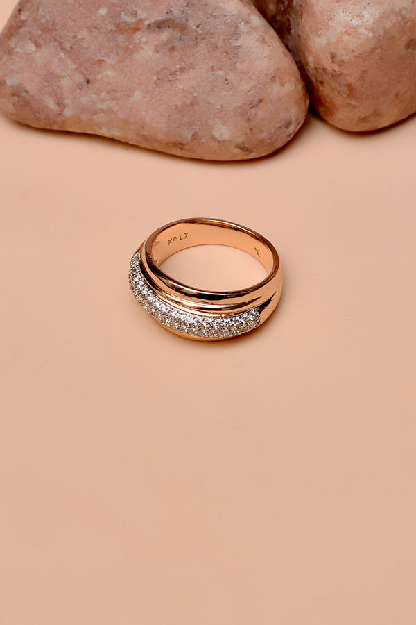 Size 8 Party Wear Dual Tone Ring