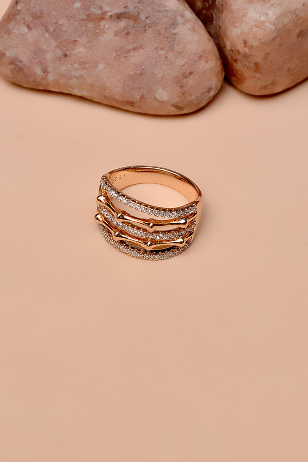 Size 8 Party Wear Dual Tone Ring