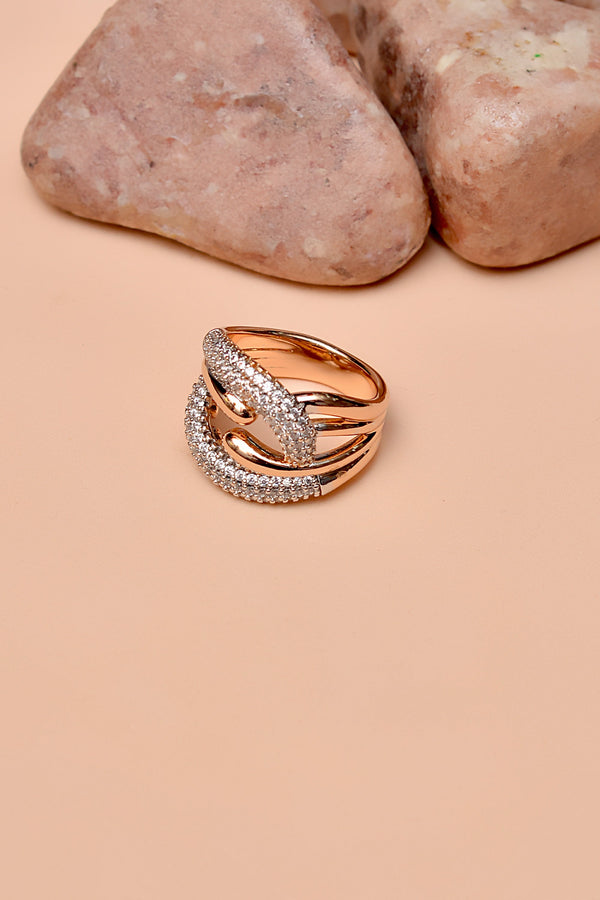 Size 7 Party Wear Dual Tone Ring